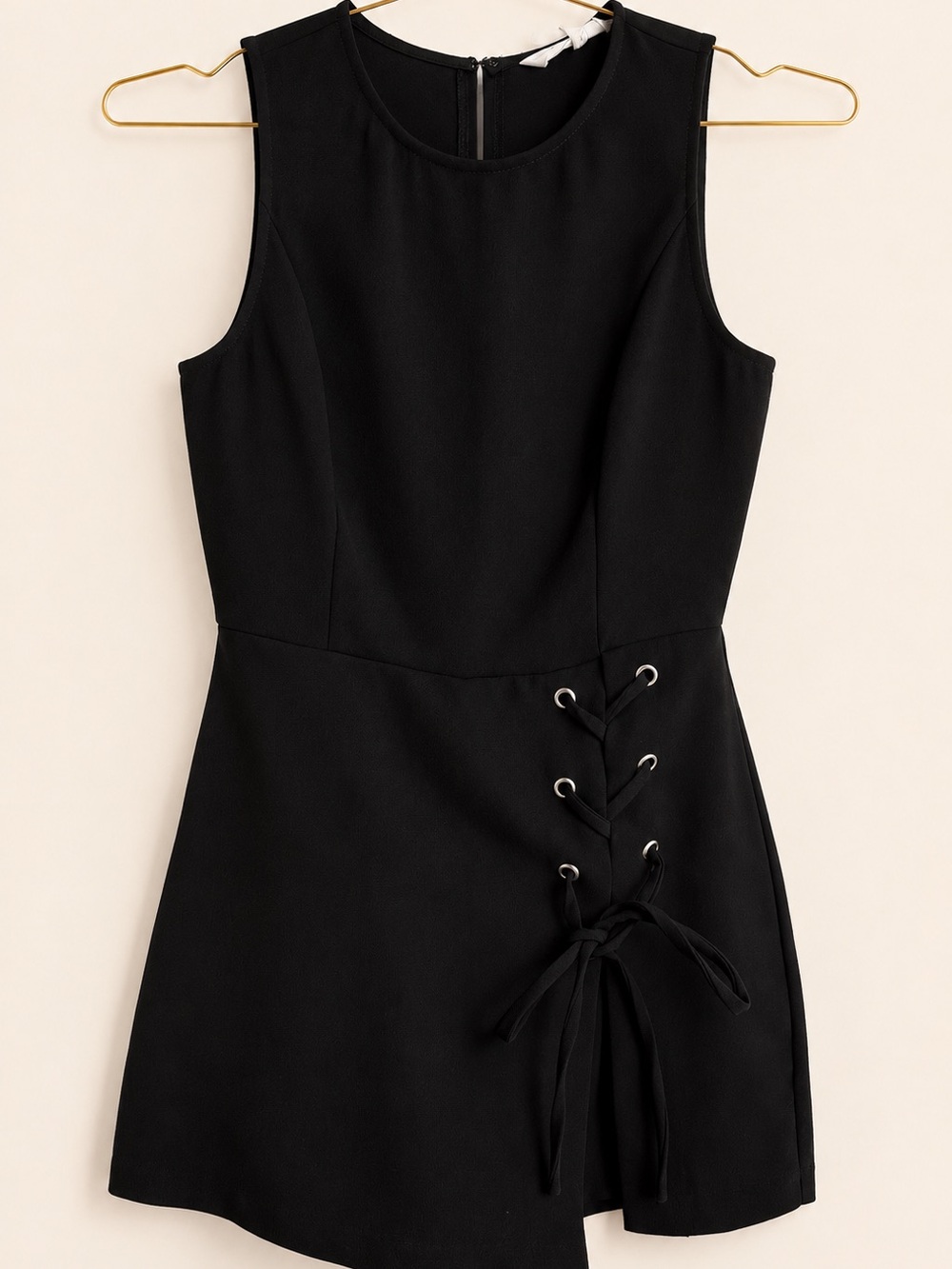 BCBG Generation Black Lace-Up Romper Size 0 | Chic Summer Party Mini | Worn Once